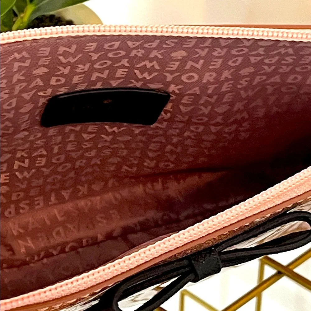 Kate Spade Rose Gold Glitter with Black Leather Bow NWOT - Picture 3 of 5